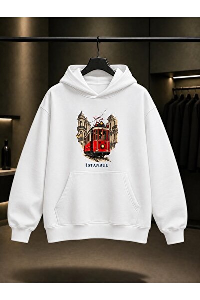 fame-stoned Φούτερ με κουκούλα Istanbul Istiklal Tramway με στάμπα, Unisex, 1...