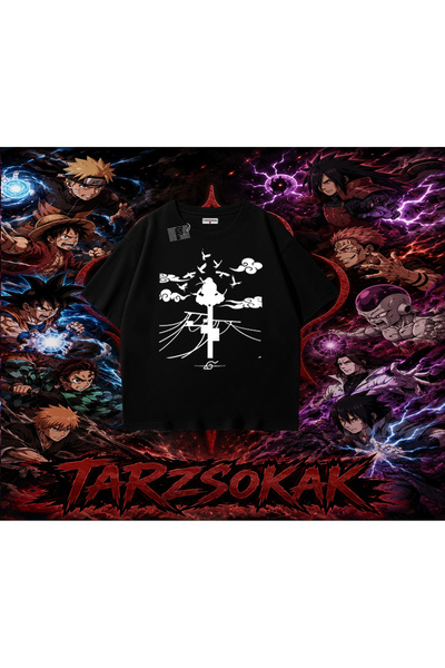 Tarzsokak تي شيرت Itachi Uchiha Naruto Anime Character كبير الحجم للجنسين بال...