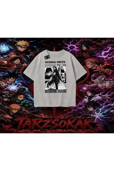 Tarzsokak تي شيرت أوبيتو أوتشيها ناروتو أنمي كاركتر أوفر سايز للجنسين باللون ...