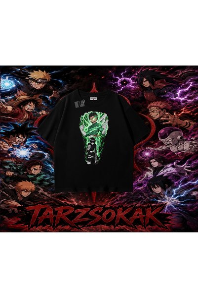 Tarzsokak Rock Lee Naruto Anime Character Oversize Unisex T-Shirt White