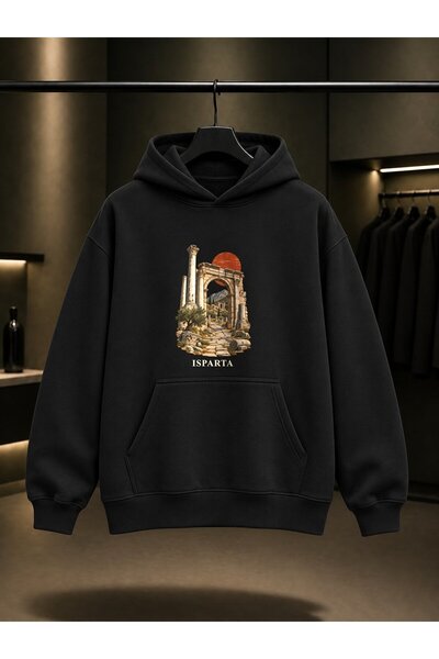 fame-stoned Isparta Pisidia Antiokheia Printed Unisex 100% Cotton Hooded Swea...