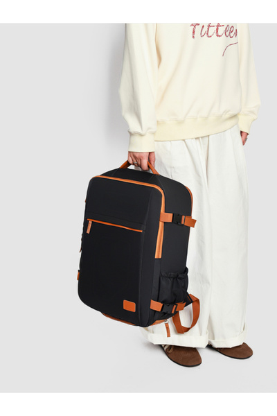 Take Two By Styli Black Travel Backpack with Shoe Compartment