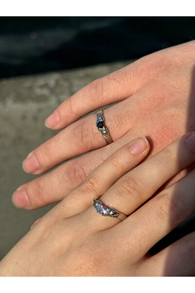 Harlofia Jewelry Adjustable angel couple rings