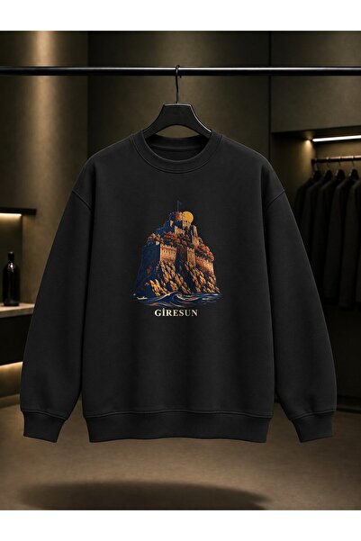 fame-stoned Giresun Castle Printed Unisex 100% Cotton Sweatshirt