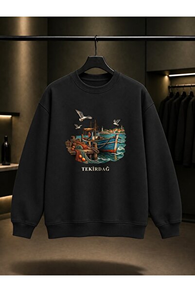 fame-stoned Tekirdağ Marmara Fisherman Printed Unisex 100% Cotton Sweatshirt