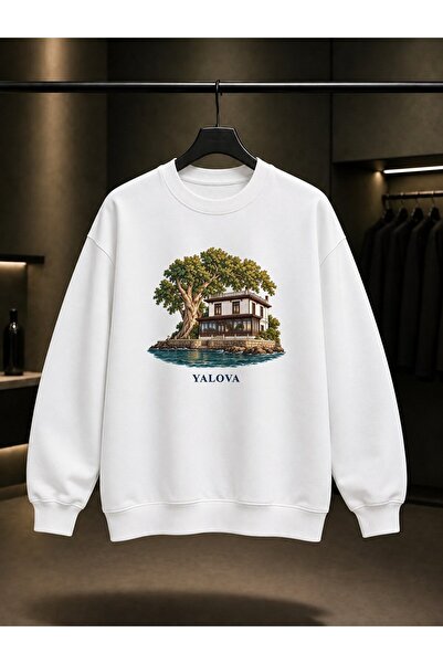 fame-stoned Yalova Walking Pavilion Printed Unisex 100% Cotton Sweatshirt