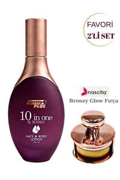 nascita Bronzy Glow Yuvarlak Fondöten Fırçası NASBRUSH0247 +Softto Plus 10 IN...