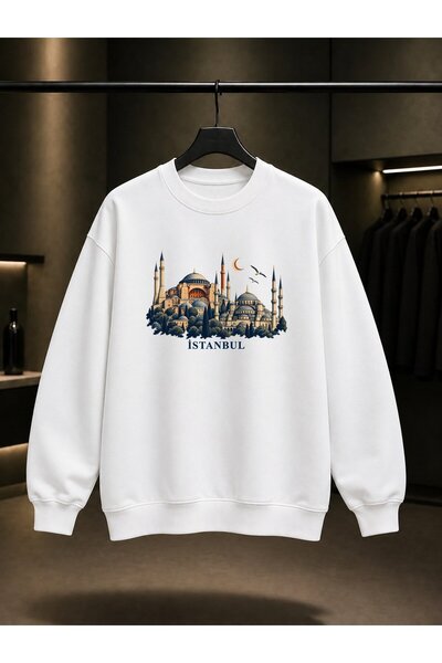 fame-stoned Istanbul Hagia Sophia Sultanahmet Printed Unisex 100% Cotton Swea...