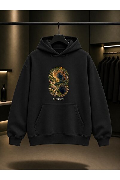 fame-stoned Mersin Paradise Hell Printed Unisex 100% Cotton Hooded Sweatshirt
