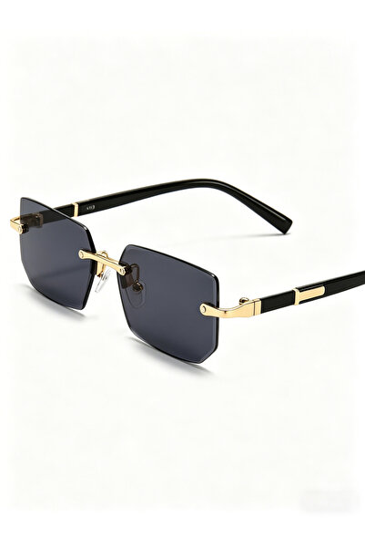 Take Two By Styli Geometric Grey Rimless Sunglasses