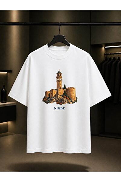 fame-stoned Nigde Castle Clock Tower Printed Unisex 100% Cotton T-Shirt