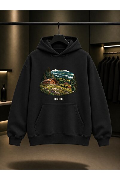 fame-stoned Army Camp Yaylas Printed Unisex 100% Cotton Hooded Sweatshirt