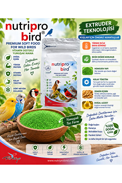NUTRİPRO BİRD Kuş Yemi ve Maması 1 Kg | Kanarya, Muhabbet Kuşu, Paraket ve Do...