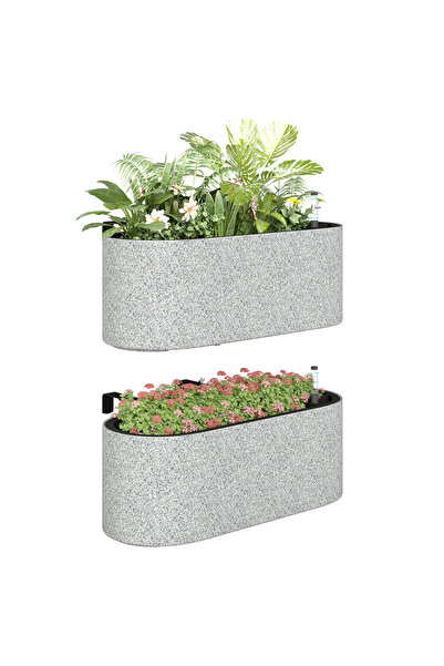 Generic Brand Set de 2 ghivece/jardiniere suspendate cu sistem de drenaj, gău...