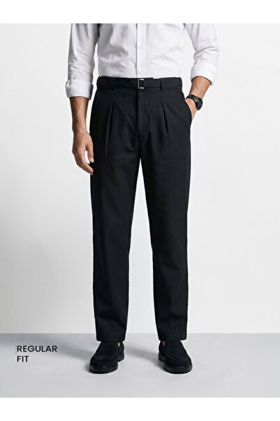 The Indian Garage Co By Styli Men Regular Fit Solid Trousers