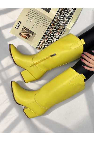 irmona Limona Sari Imported Leather 6 cm Heel Women's Boots