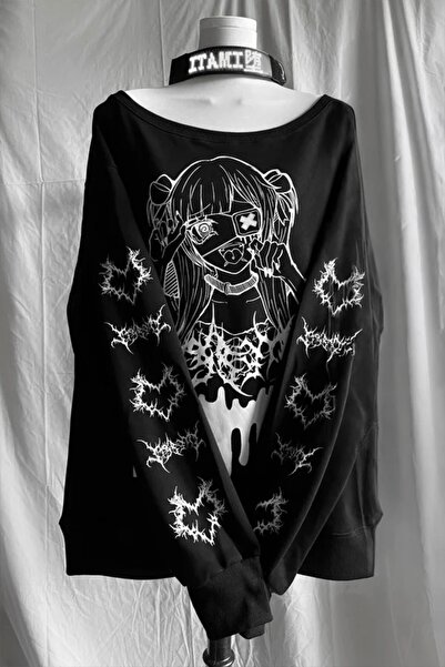 ARS Butik Siyah Yami Kawai Anime Grunge Y2K Sweatshirt