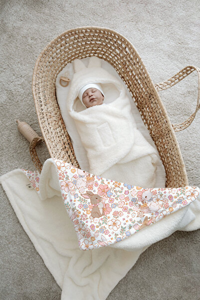 Tuğba Kuğu Plush Swaddle and Double Face Blanket - Bunny Dream