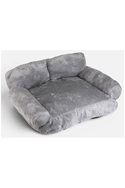 OEM Culcus Tip Canapea Gri Catifelat pentru Caini 58x46x35cm
