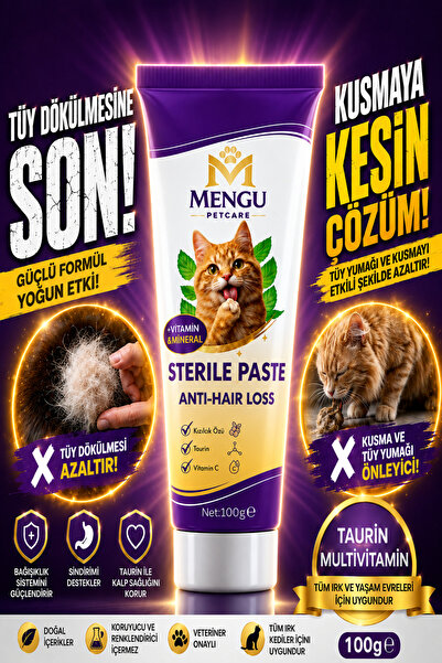Kedi Malt Macunu 100 gr Taurinli Multivitamin Tüy Yumağı ve Kusma Önleyici Tüy Dökülmesini Destekleyici