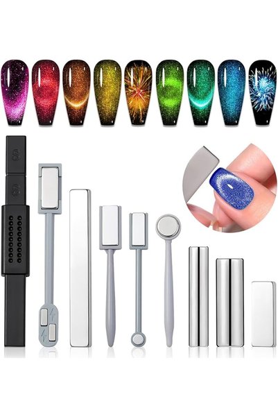KASTWAVE 9 Pcs Cat Eye Nail Magnets Pens for Cat Eye Nail Art Tools Gradient ...
