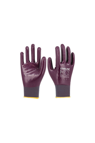 Starline E-161302 Mor Nitril Eldiven NO:10 (5 ADET)