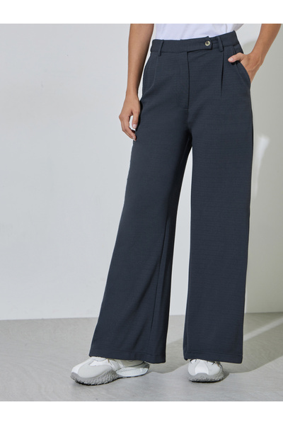 Styli Women Grey Wide Leg Trousers