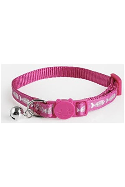 OEM Zgarda Fucsia cu Pestisori & Clopotel pentru Pisici 30cm