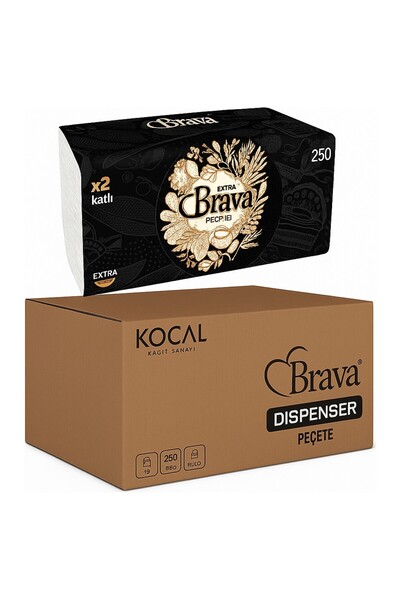KOÇAL KAĞIT Brava Yeni Nesil Dispanser Peçete 24x250 Adet (1 Koli )