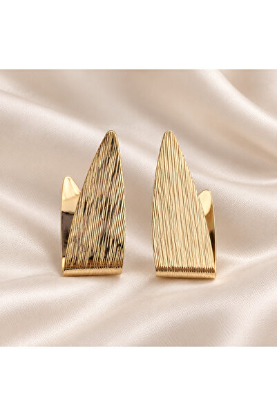GlaMLo Accessories Cercei Statement Aurii cu Design Curbat