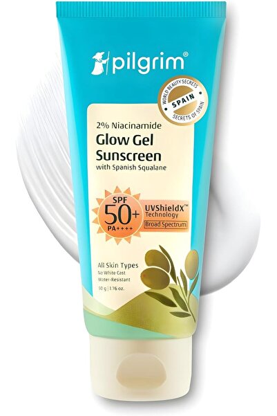 Pilgrim 2% Niacinamide Glow Sunscreen SPF 50 +++ for Men and Women with Spani...