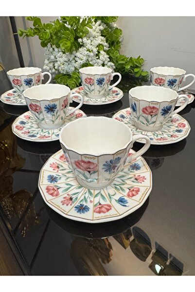 ACAR RENETA 6 KİŞİLİK PORSELEN KAHVE FİNCANI TAKIMI- 100 ml