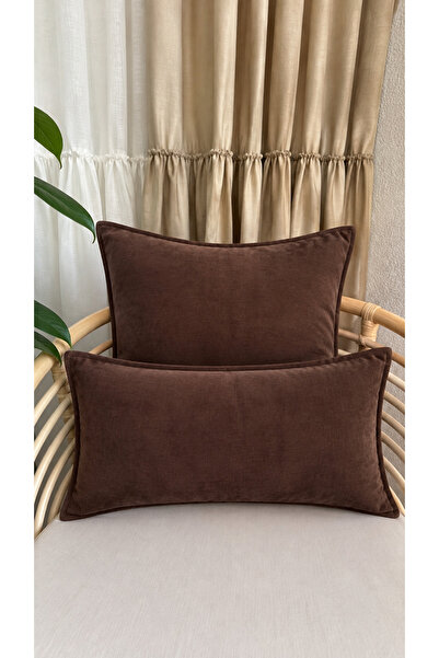 Decamor home Pearl Velvet Textured Bitter Brown Cushion Cover