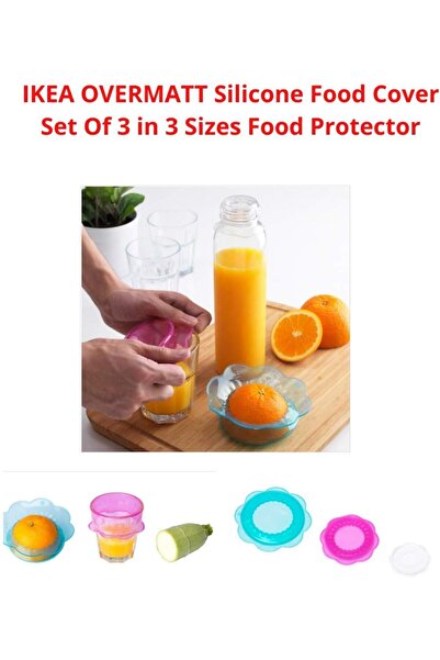 Store OVERMATT Silikon Gıda Kapakları, 3'lü Set, Çok Renkli