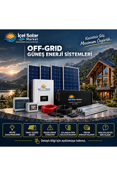 Genel Markalar 4 kW Off-Grid Güneş Paneli Sistemi – Bağ Evi, Yayla Evi ve Kar...