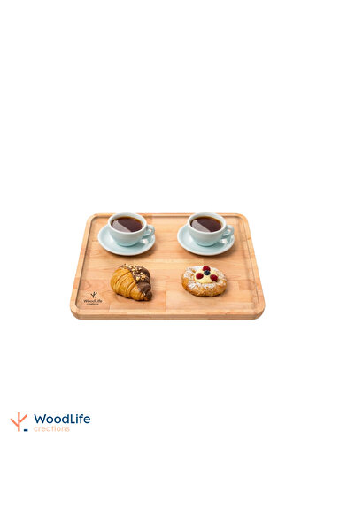 WOODLIFE صينية خشبية مستطيلة 40*30 سم مصنوعة من خشب الزان الطبيعي