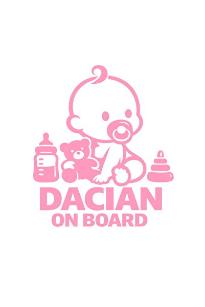 OEM Autocolant auto  "Dacian la bord ", 10cm, Roz