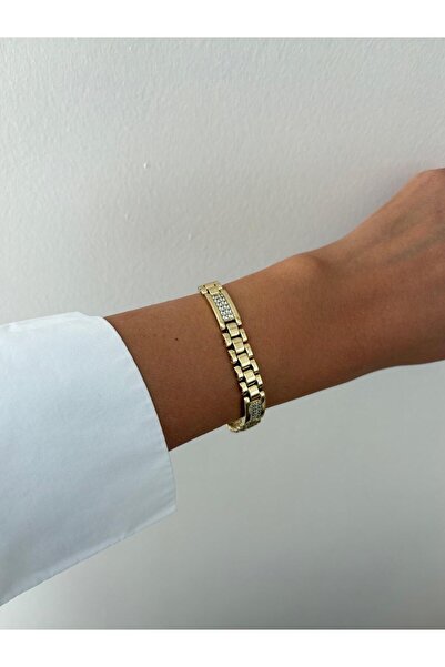 XUPING JEWELRY سوار ذهبي اللون من نوع XP مع حبل سميك مرصع بحجر الزركون
