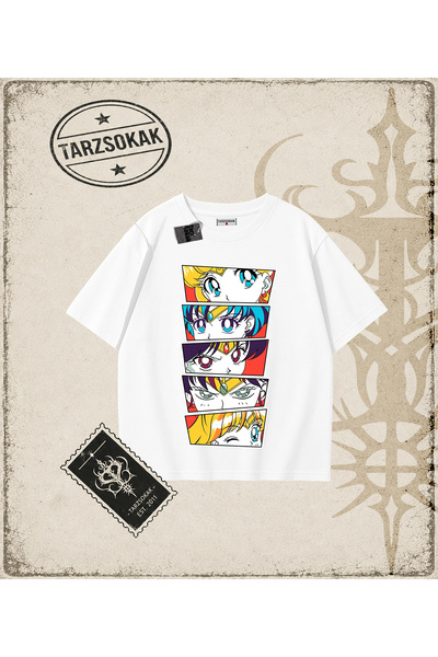 Tarzsokak Sailor Moon Anime Printed Oversize Unisex T-Shirt