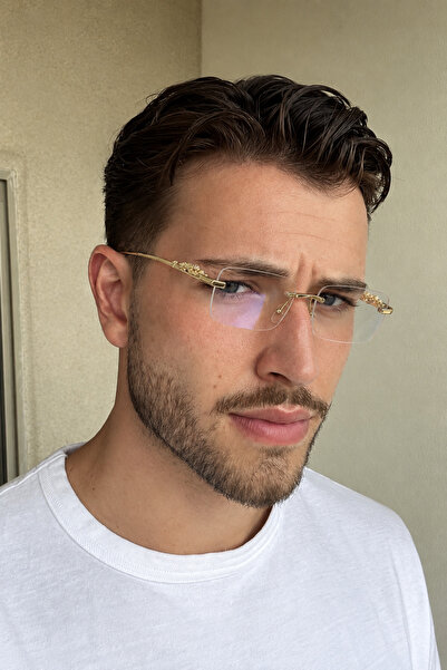 Goldmine Men's Rectangular Jaguaré Blue Blue Light Protection Glasses |   Cas...