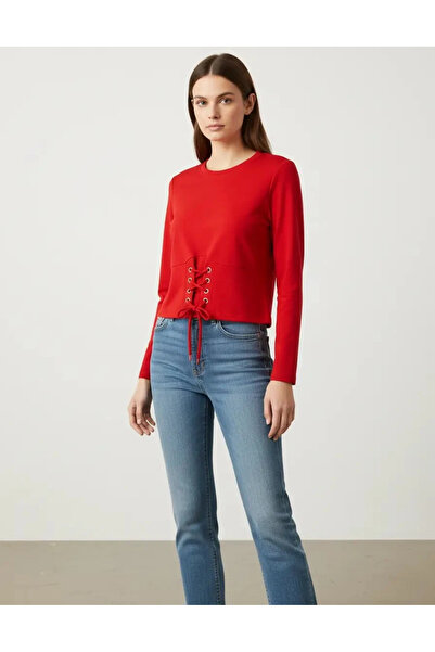 nazzain Blouse with Lace-Up Detail on the Front
