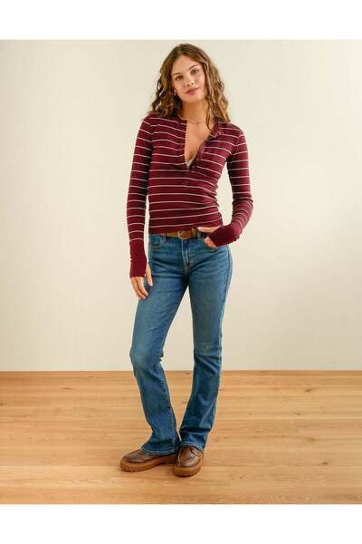 AMERICAN EAGLE AE Long Sleeve Henley T-Shirt