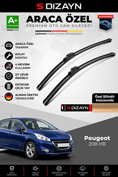 S Dizayn S-Dizayn Peugeot 208 HB Ön Cam Silecek Seti 2012-2019 Premium Araca ...
