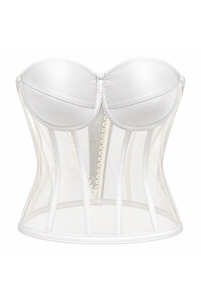 Generic Brand CORSET CU CUPE PREFORMATE SI BALENE - ALB 42