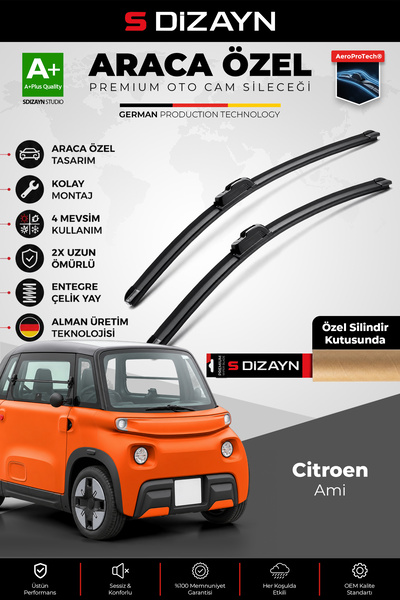 S Dizayn S-Dizayn Citroen Ami Ön Cam Silecek Seti 2020 Üzeri Premium Araca Öz...