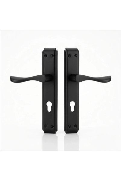 Afaq Black Wood Door Handle Set - Horizon