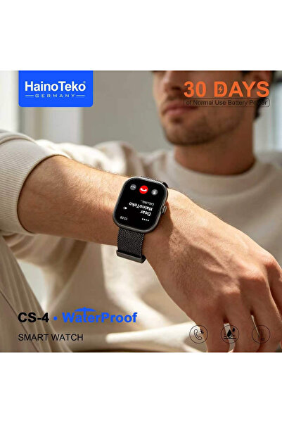 HAINOTEKO CS-4 Real Waterproof Design Smart Watch with 2.01 Inch TFT Display Bluetooth Calling 30-Days Battery Life 3 Interchangeable Straps, Fitness & Smart Features Designed for Ladies and Gents