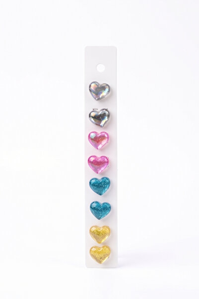 Le Mabelle Multi-Colored Holographic Glitter Heart Figured 8-Piece Girls' Hai...