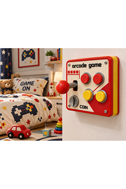 seyuse Arcade Atari Oyun Kumandası Görünümlü Duvar Prizi - Anahtar Çerçevesi ...