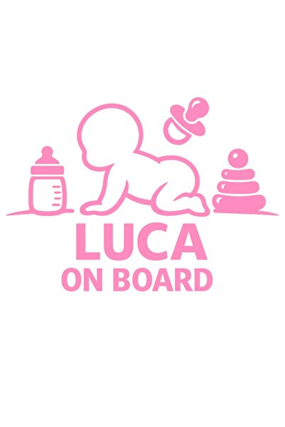 OEM Autocolant auto  "Luca la bord ", 10cm, Roz
